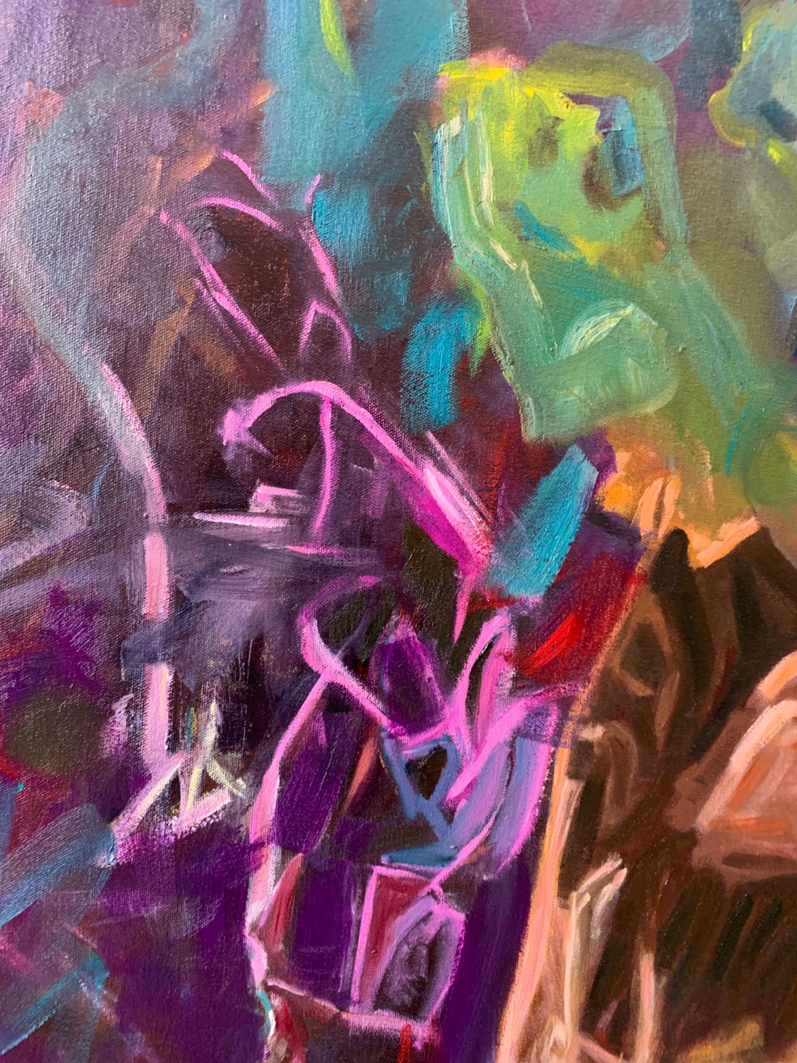 A painting titled 'Jimi Hendrix Kissed By An Angel by Ryan Louder' by Ryan Louder