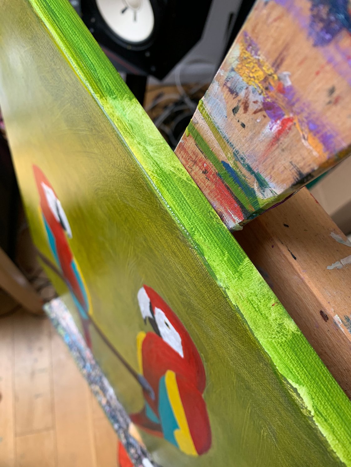 A painting titled 'Two Birds by Ryan Louder' by Ryan Louder