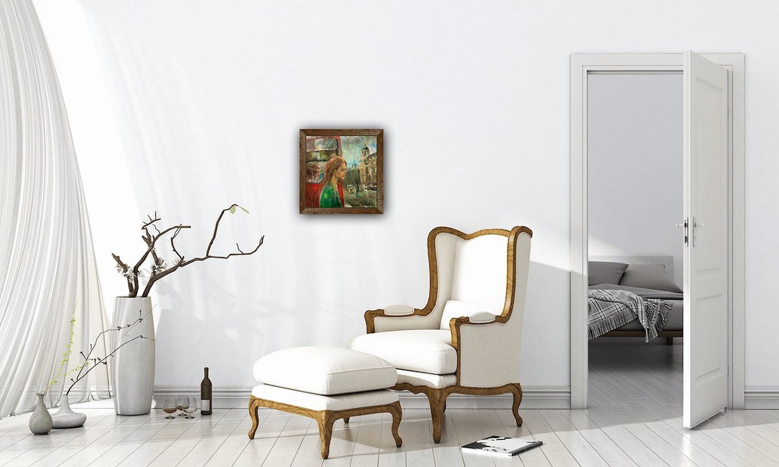 A painting titled 'Crossing The Road In London by Ryan Louder' by Ryan Louder