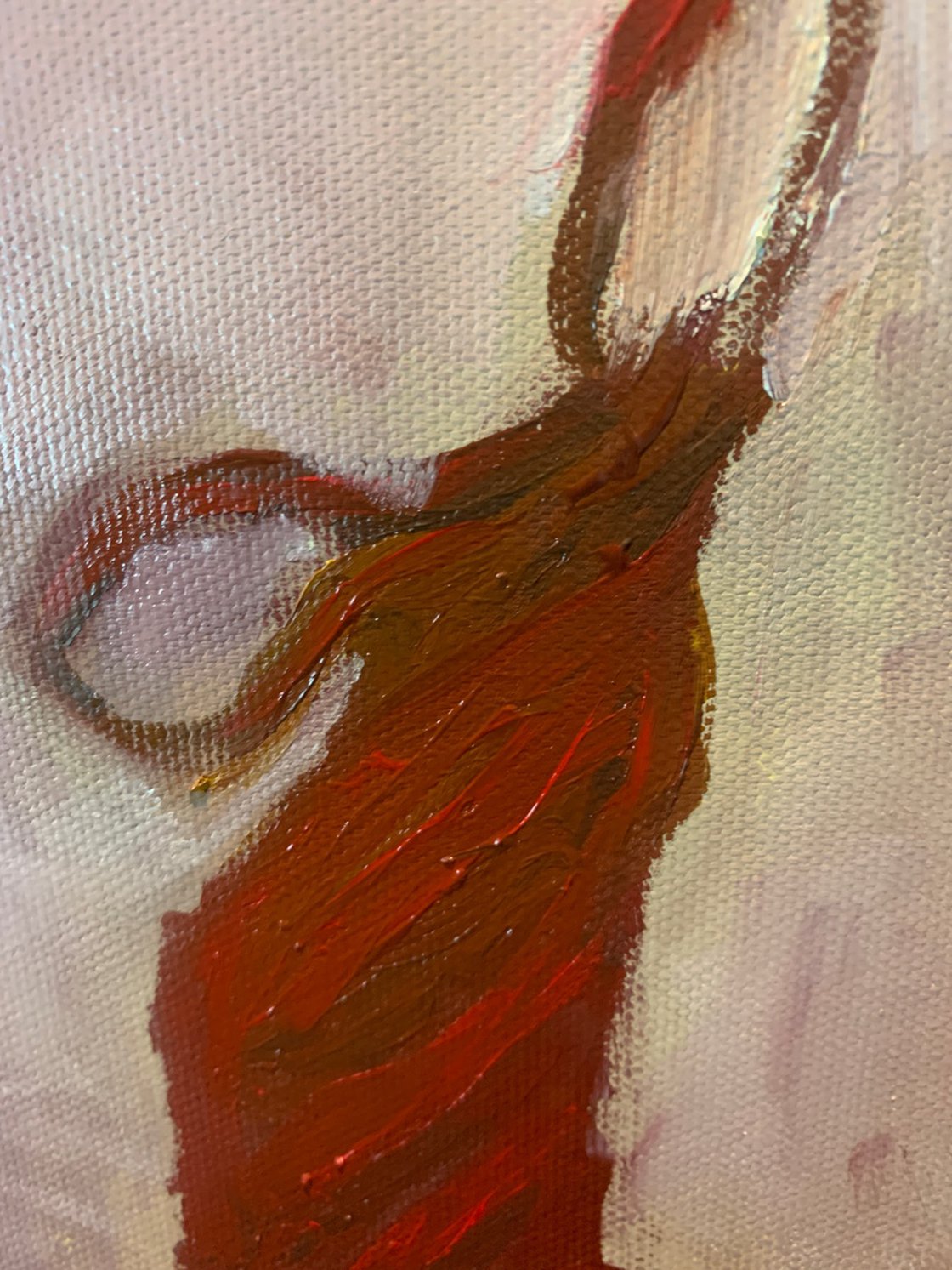 A painting titled 'The Red Dress by Ryan Louder' by Ryan Louder