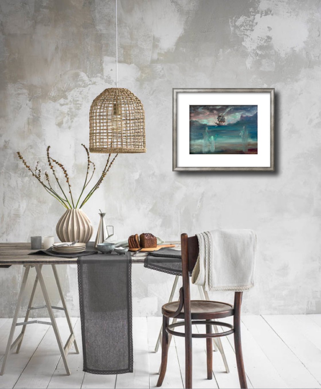 A painting titled 'Sail At Dawn by Ryan Louder' by Ryan Louder