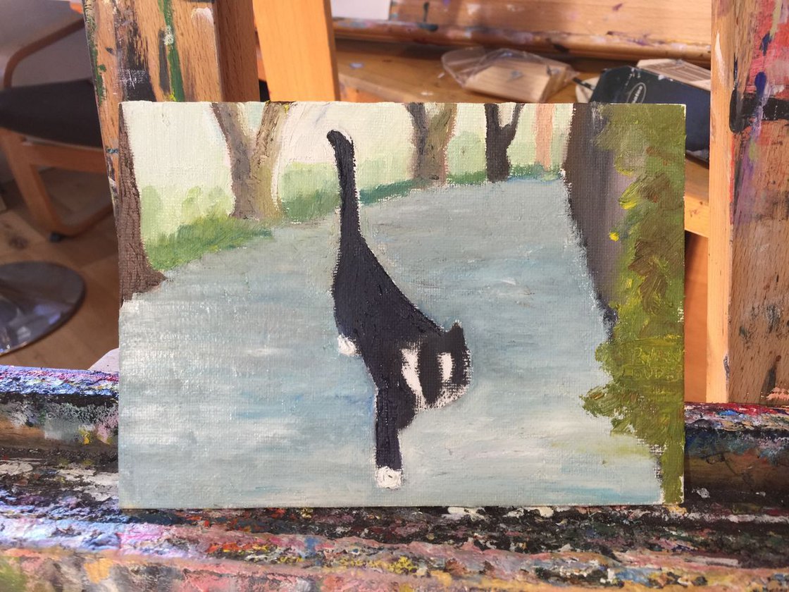 A painting titled 'Small Cat by Ryan Louder' by Ryan Louder