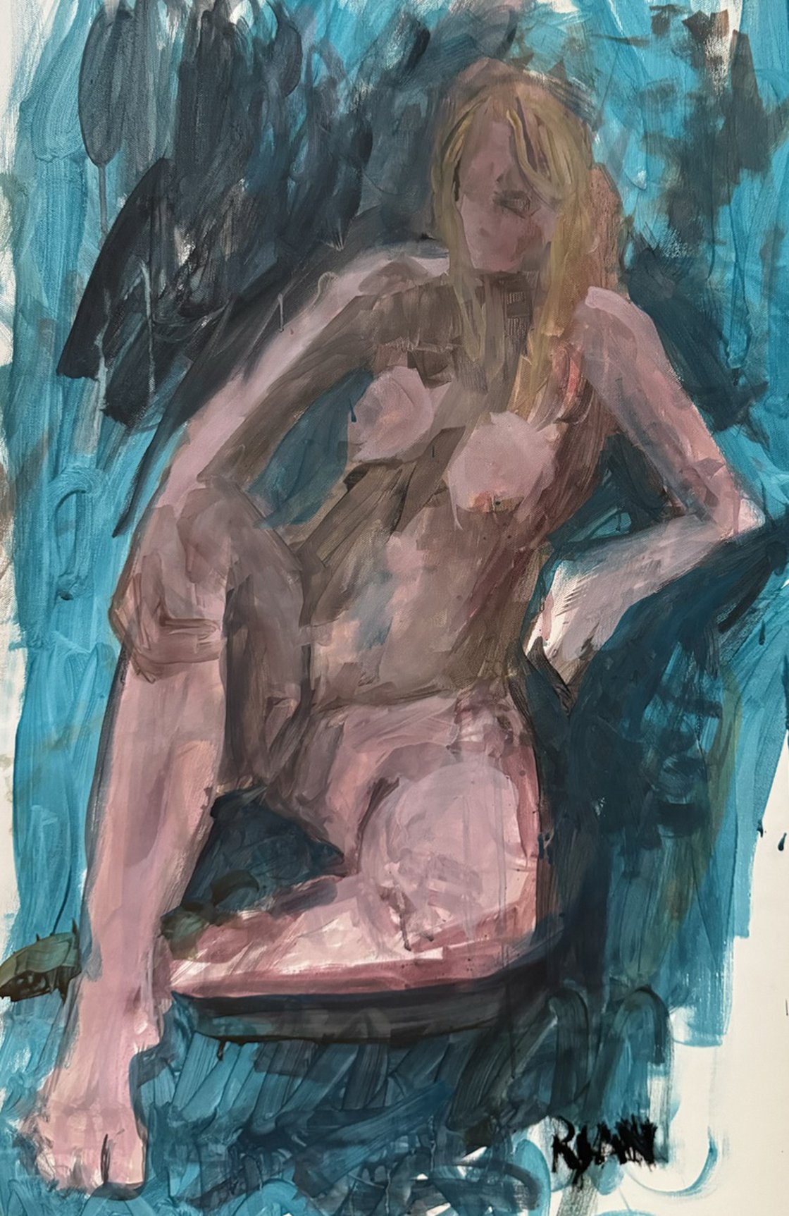 A painting titled 'Acrylic Study Of Zomer by Ryan Louder' by Ryan Louder