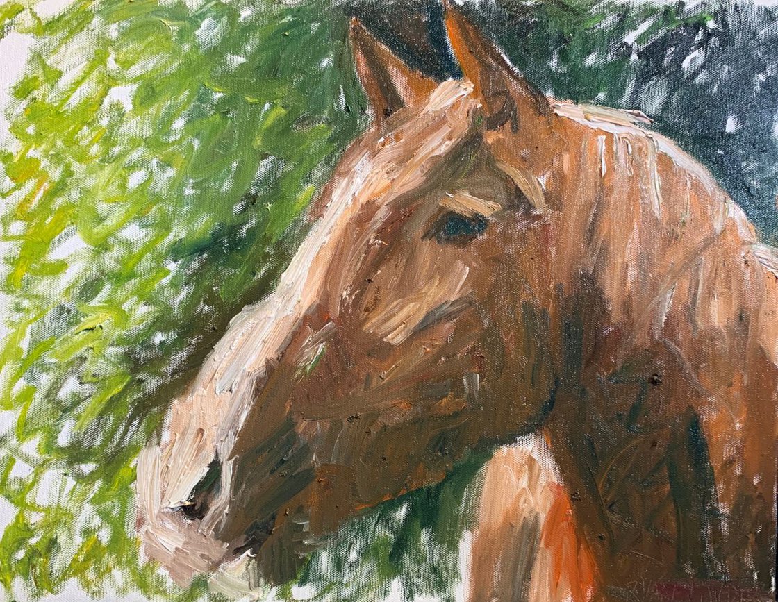 A painting titled 'Horse In The Morning Light by Ryan Louder' by Ryan Louder