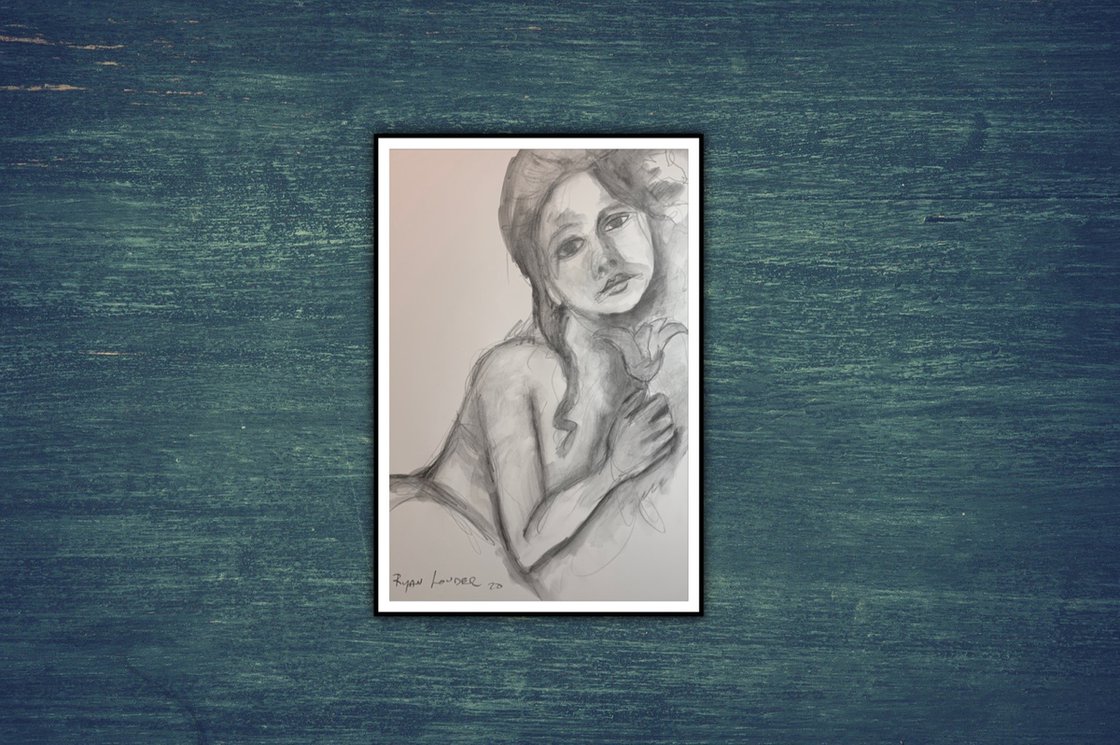 A painting titled 'Portrait Of A Woman 14x18 by Ryan Louder' by Ryan Louder
