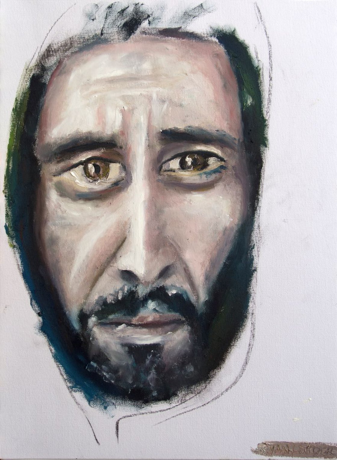 Try To Remember 16.7 x 11.5 oil on paper. by Ryan Louder - Sold