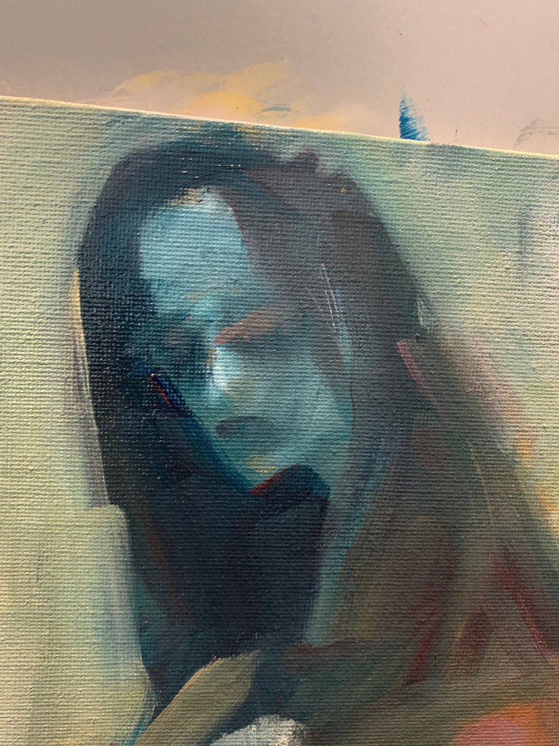 A painting titled 'White Roses by Ryan Louder' by Ryan Louder