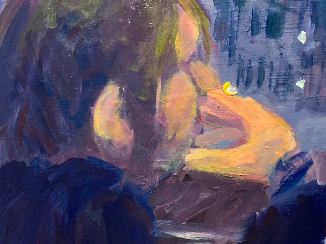 A painting titled 'Paris Rooftop Cafe by Ryan Louder' by Ryan Louder