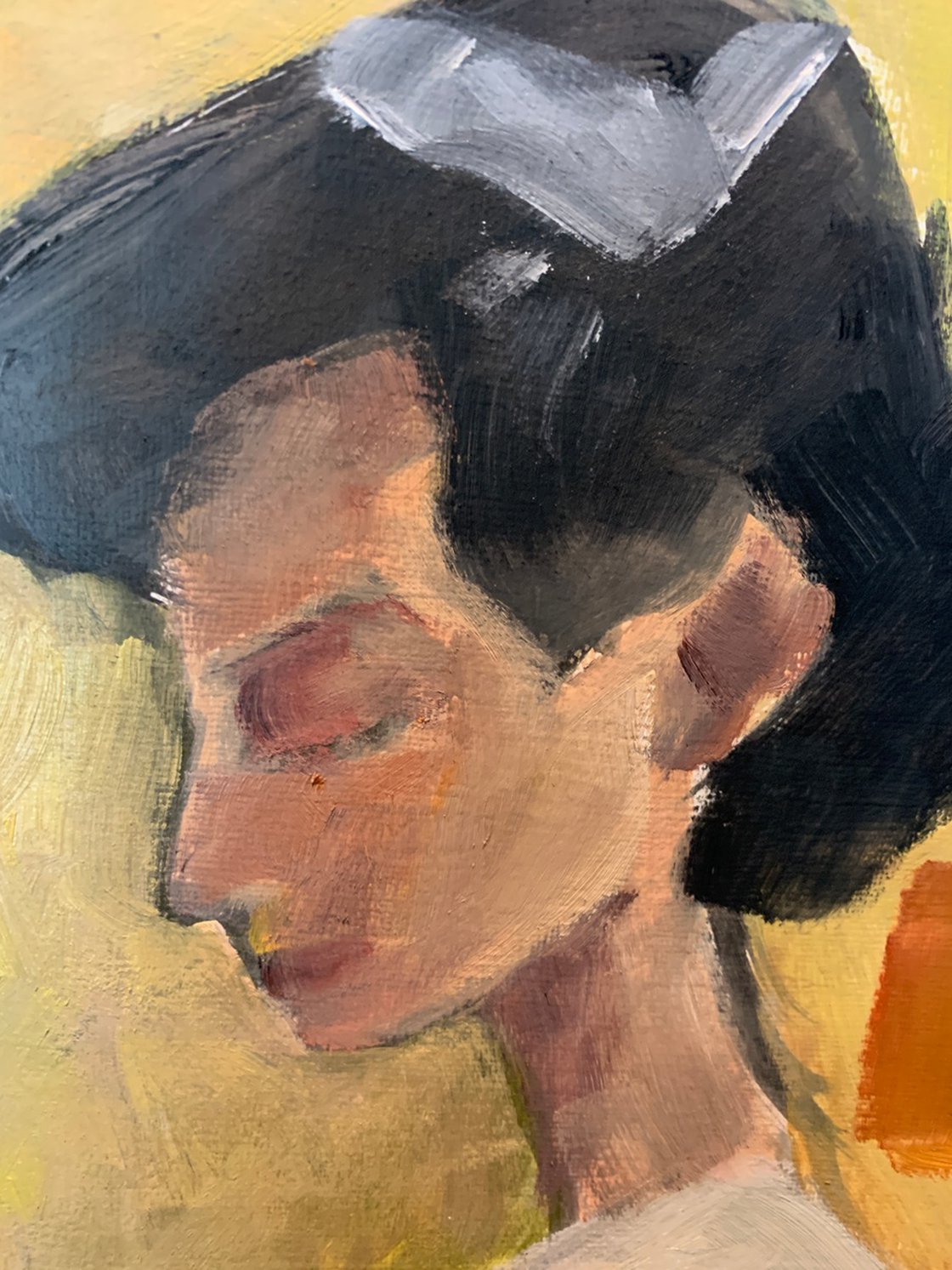 “Portrait Of A Woman” On prepared Paper A4 by Ryan Louder - Sold
