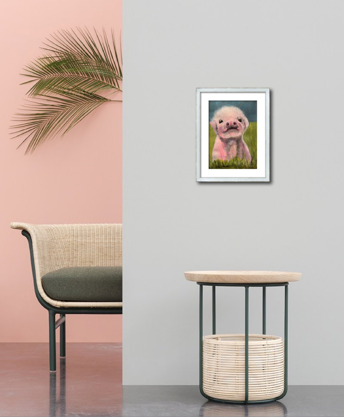 A painting titled 'Cute Little Piggy 10x7 by Ryan Louder' by Ryan Louder