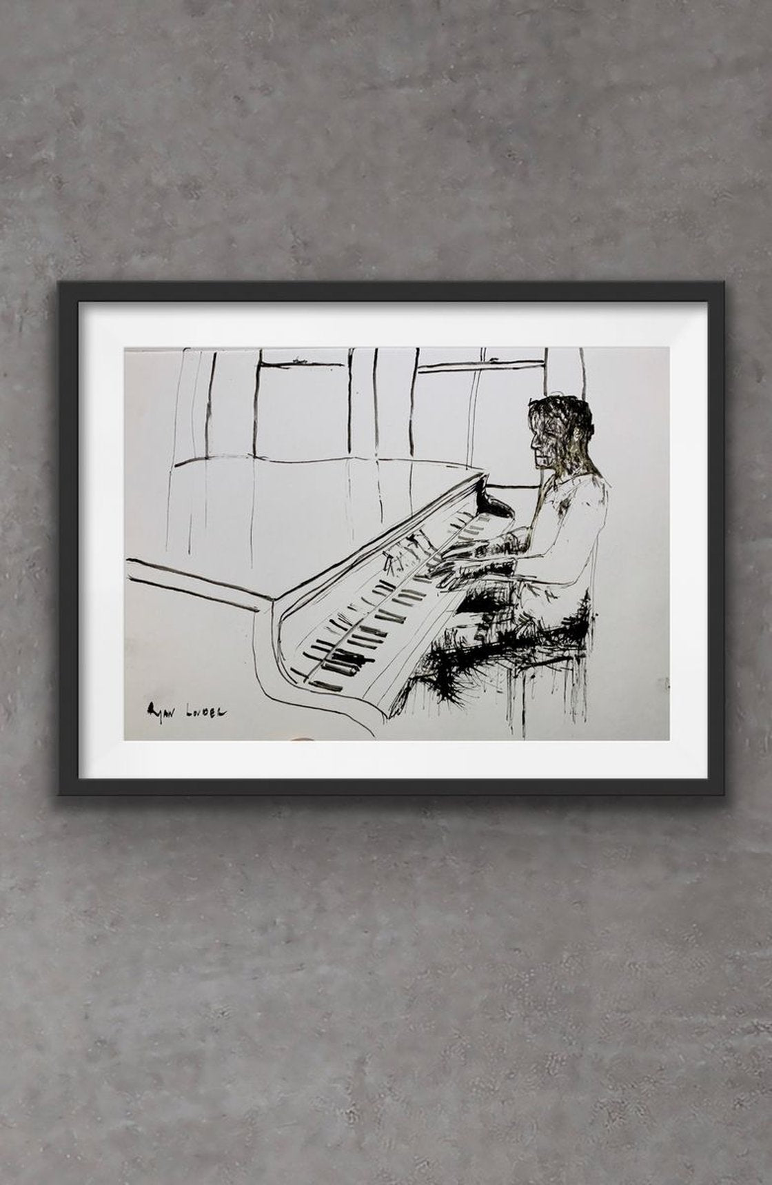 The Weary Piano Player by Ryan Louder - Sold