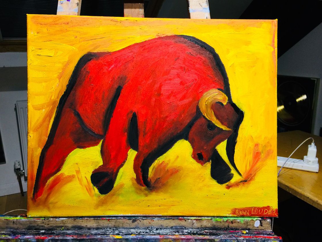 Young Bull by Ryan Louder - Sold