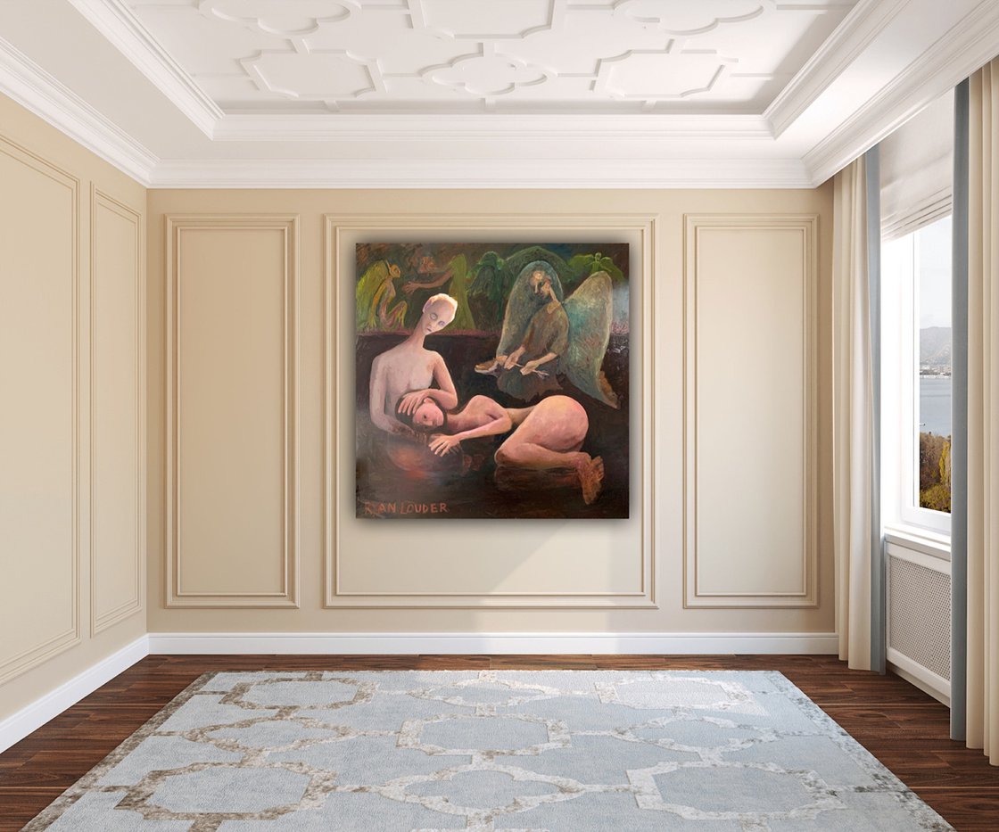A painting titled 'Cupid’s Forgiveness by Ryan Louder' by Ryan Louder