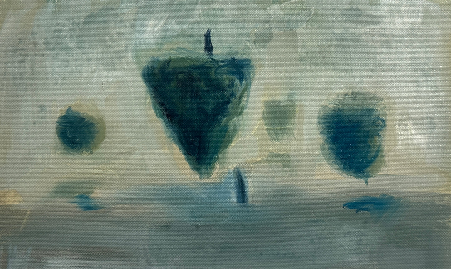A painting titled 'Floating Symbols' by Ryan Louder