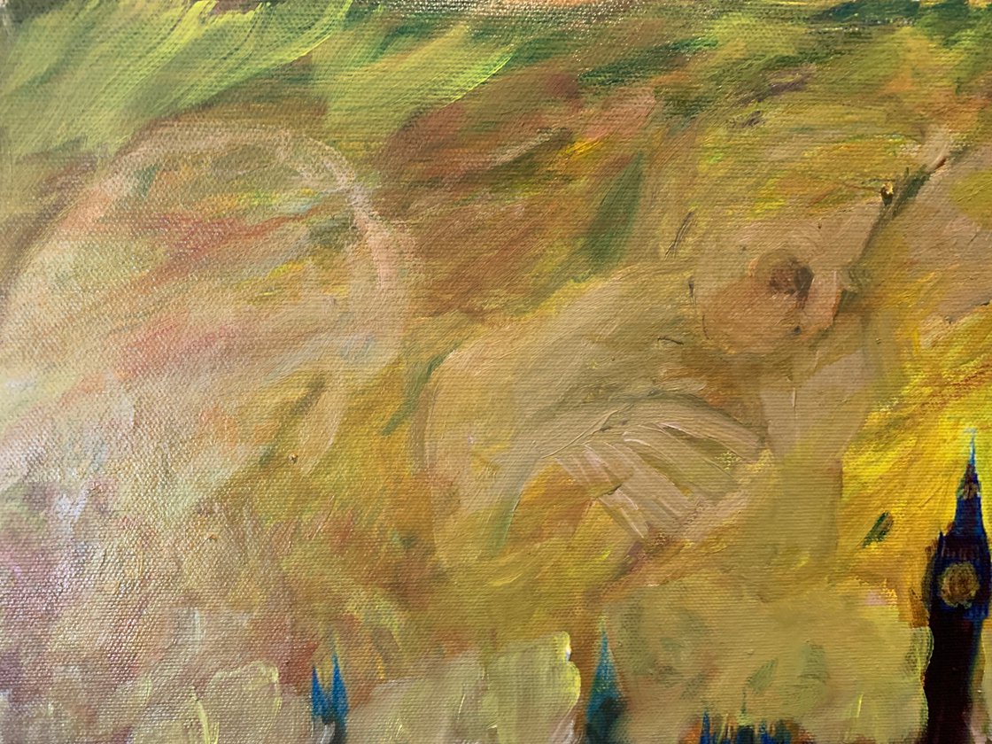 A painting titled 'London With Hallucinations by Ryan Louder' by Ryan Louder