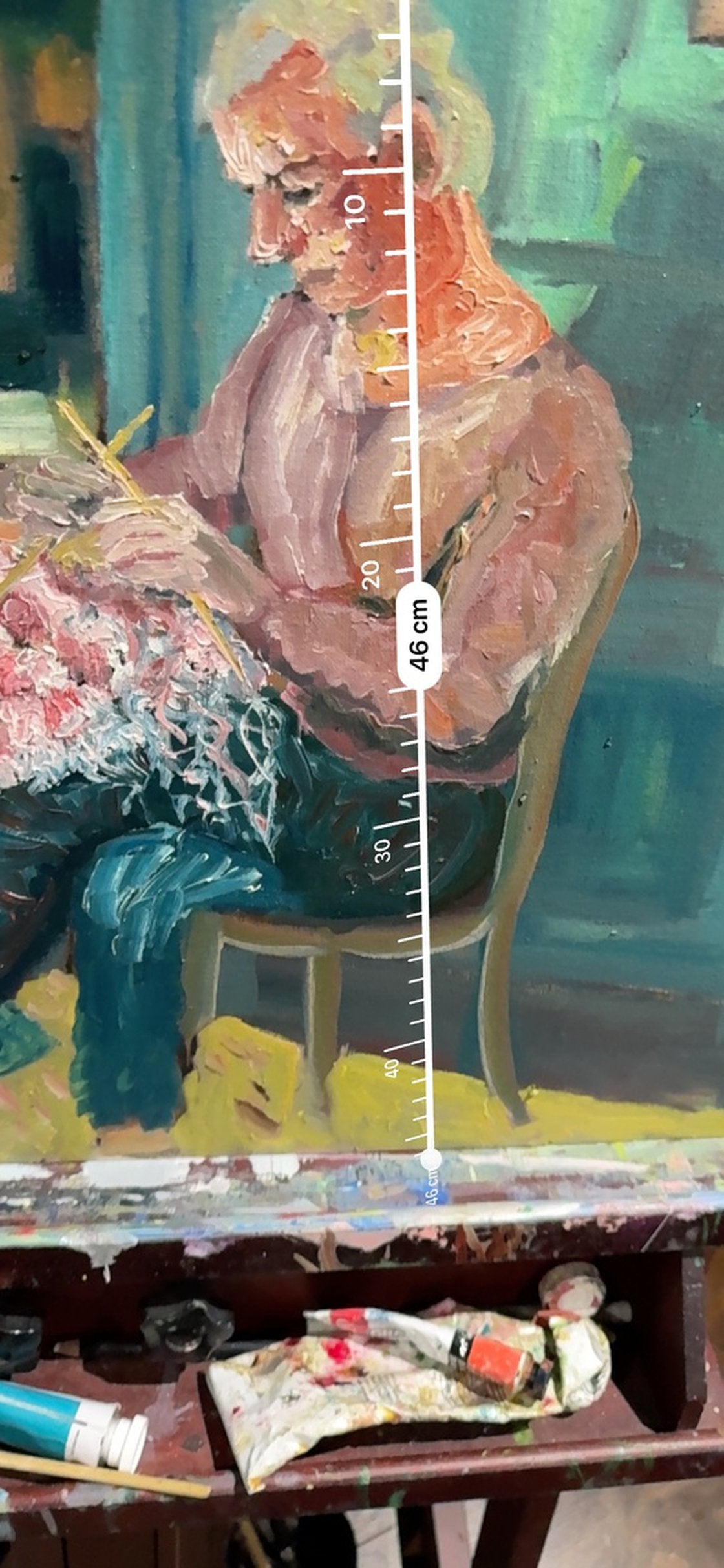 Man Knits His Grandaughters Present by Ryan Louder - Sold