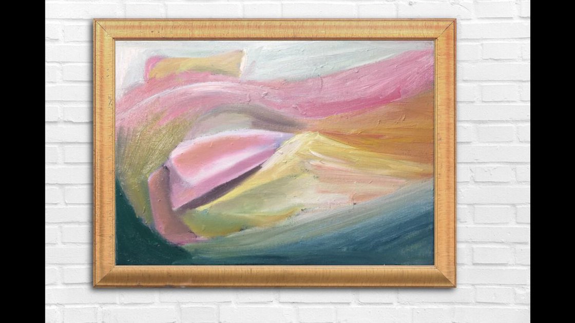 Boat Adrift - Sea Abstract - Pink Abstract - Yellow Abstract by Ryan Louder - Sold
