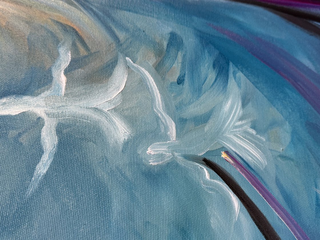 A painting titled 'Swan Lake by Ryan Louder' by Ryan Louder