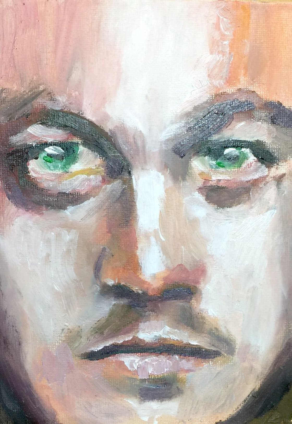 A Little Determination 5x7 oil on canvas board by Ryan Louder - Sold