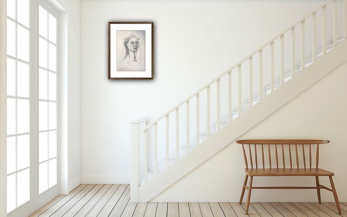 A painting titled 'Study Of Womans Face by Ryan Louder' by Ryan Louder