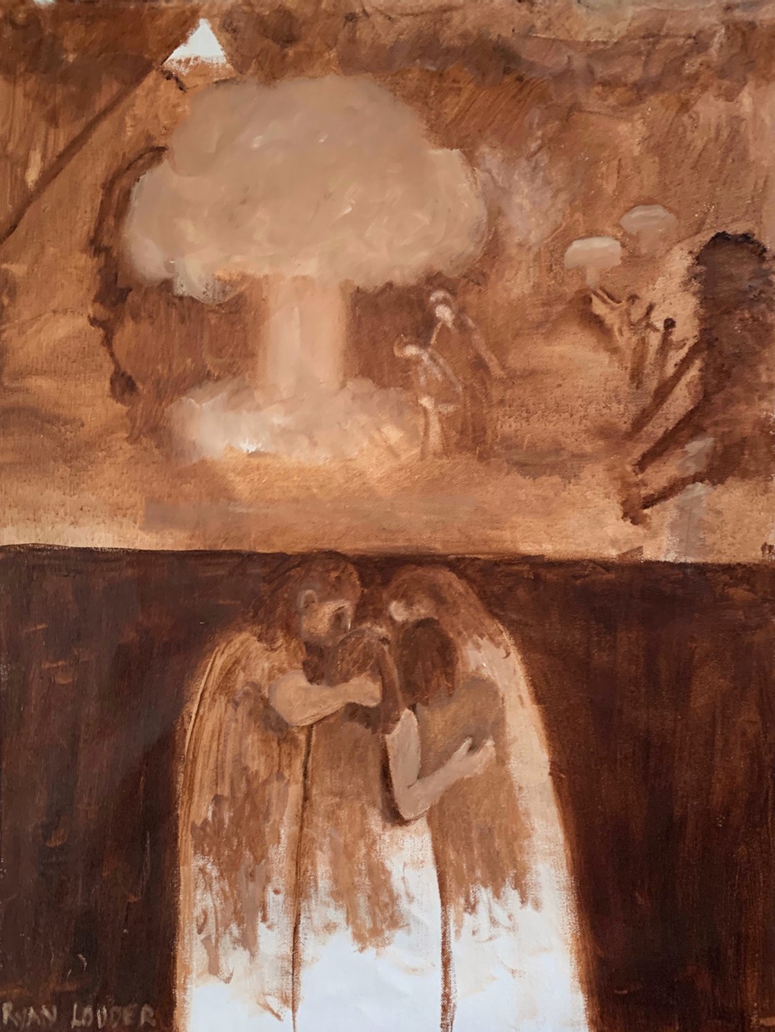 A painting titled 'Close Your Eyes Sweetie by Ryan Louder' by Ryan Louder