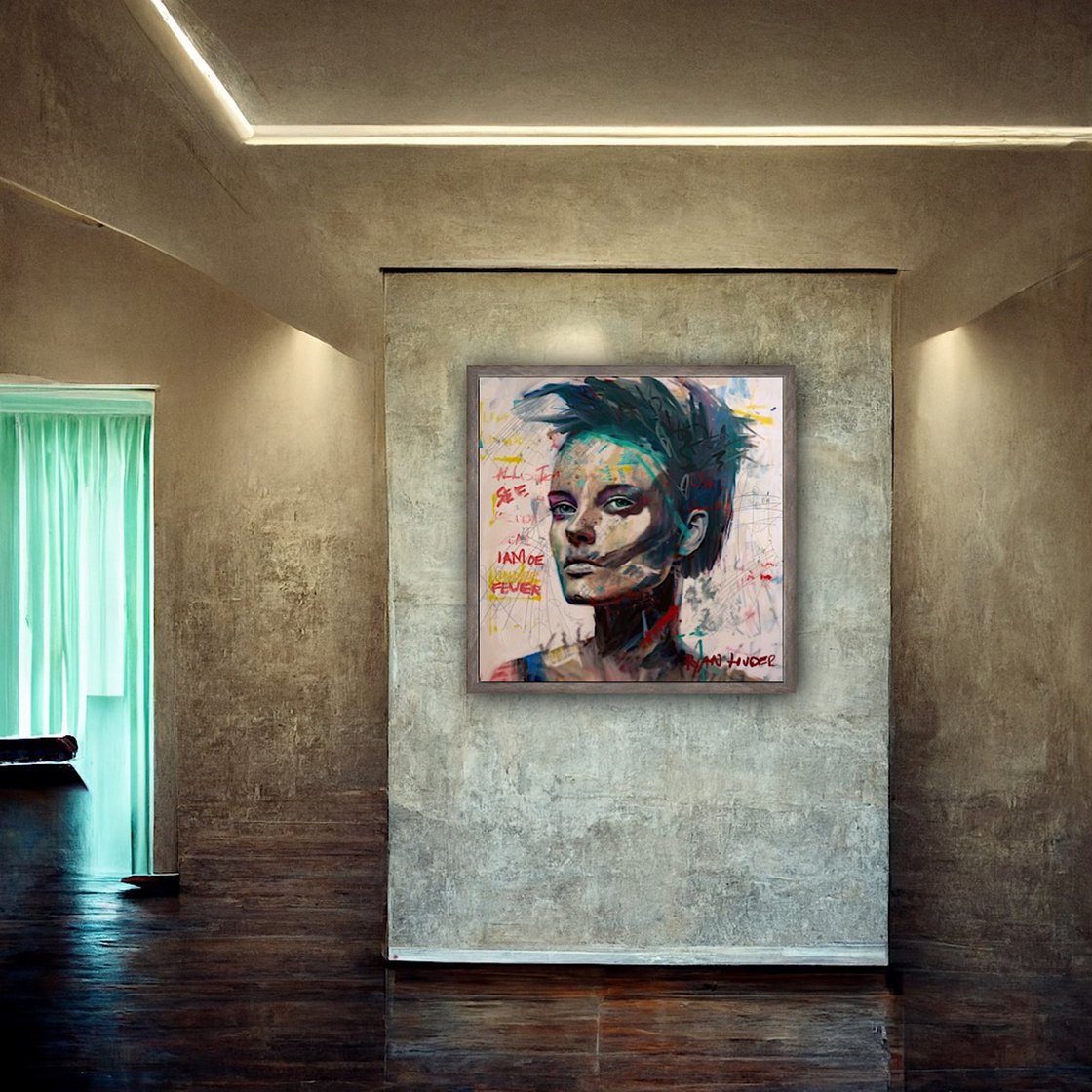 A painting titled 'Piano Player by Ryan Louder' by Ryan Louder