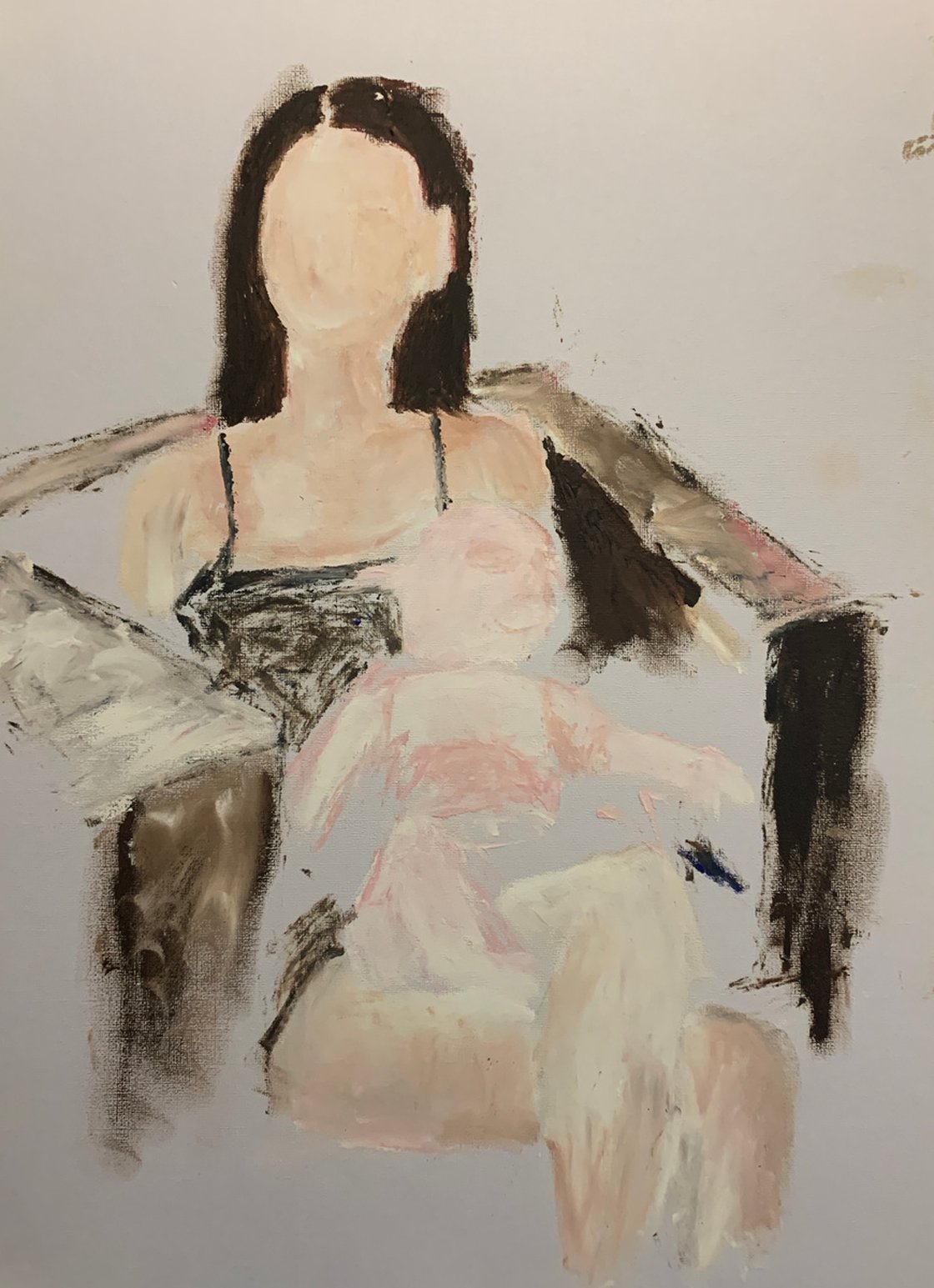 Mother and Sleeping Baby study by Ryan Louder - Sold