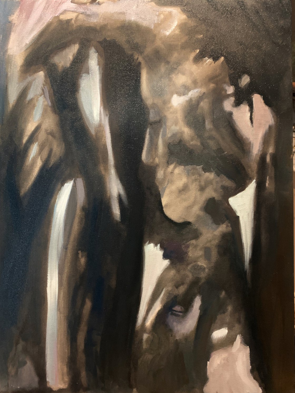 A painting titled 'Abstract in Black and White by Ryan Louder' by Ryan Louder