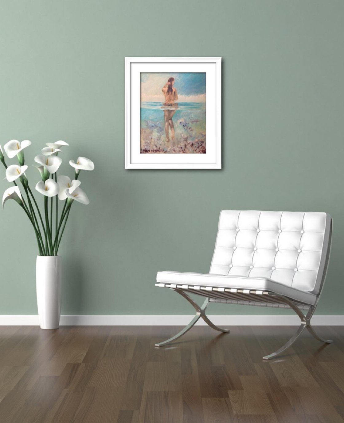 A painting titled 'Peace On The Beach by Ryan Louder' by Ryan Louder