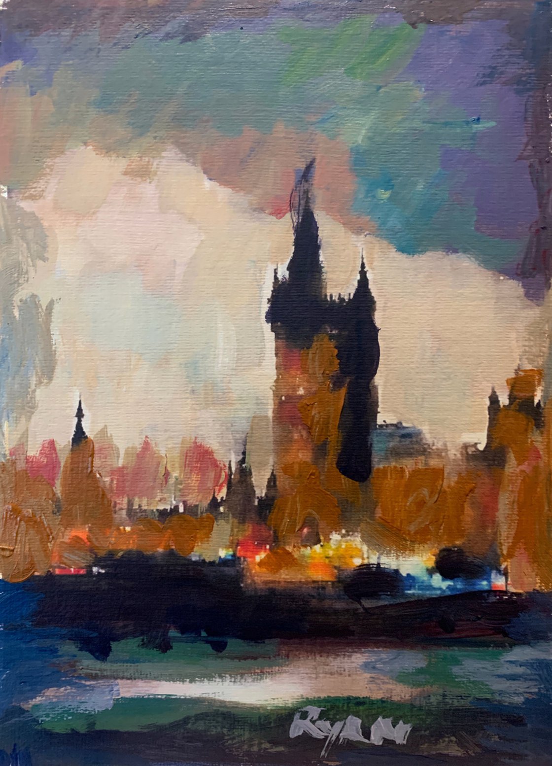A painting titled 'Four Impressions of London no.3 by Ryan Louder' by Ryan Louder