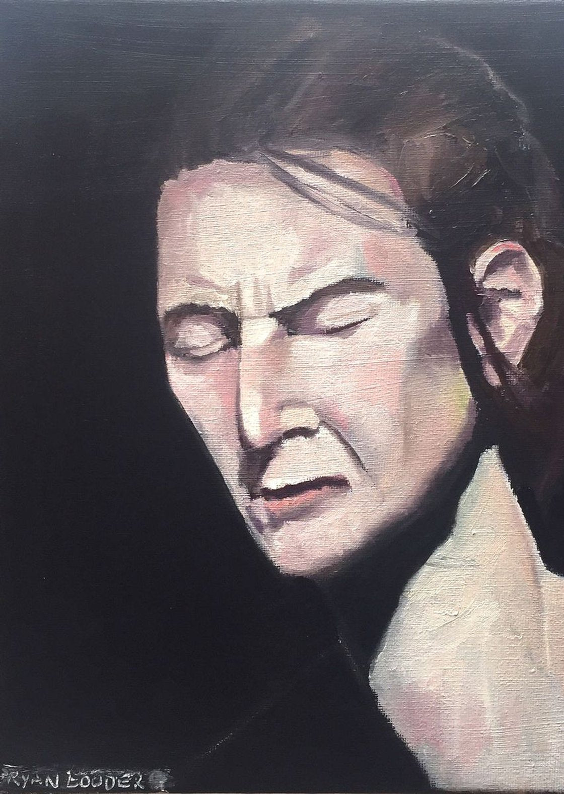 A painting titled 'The Sun On Her Face And In Her Eyes by Ryan Louder' by Ryan Louder