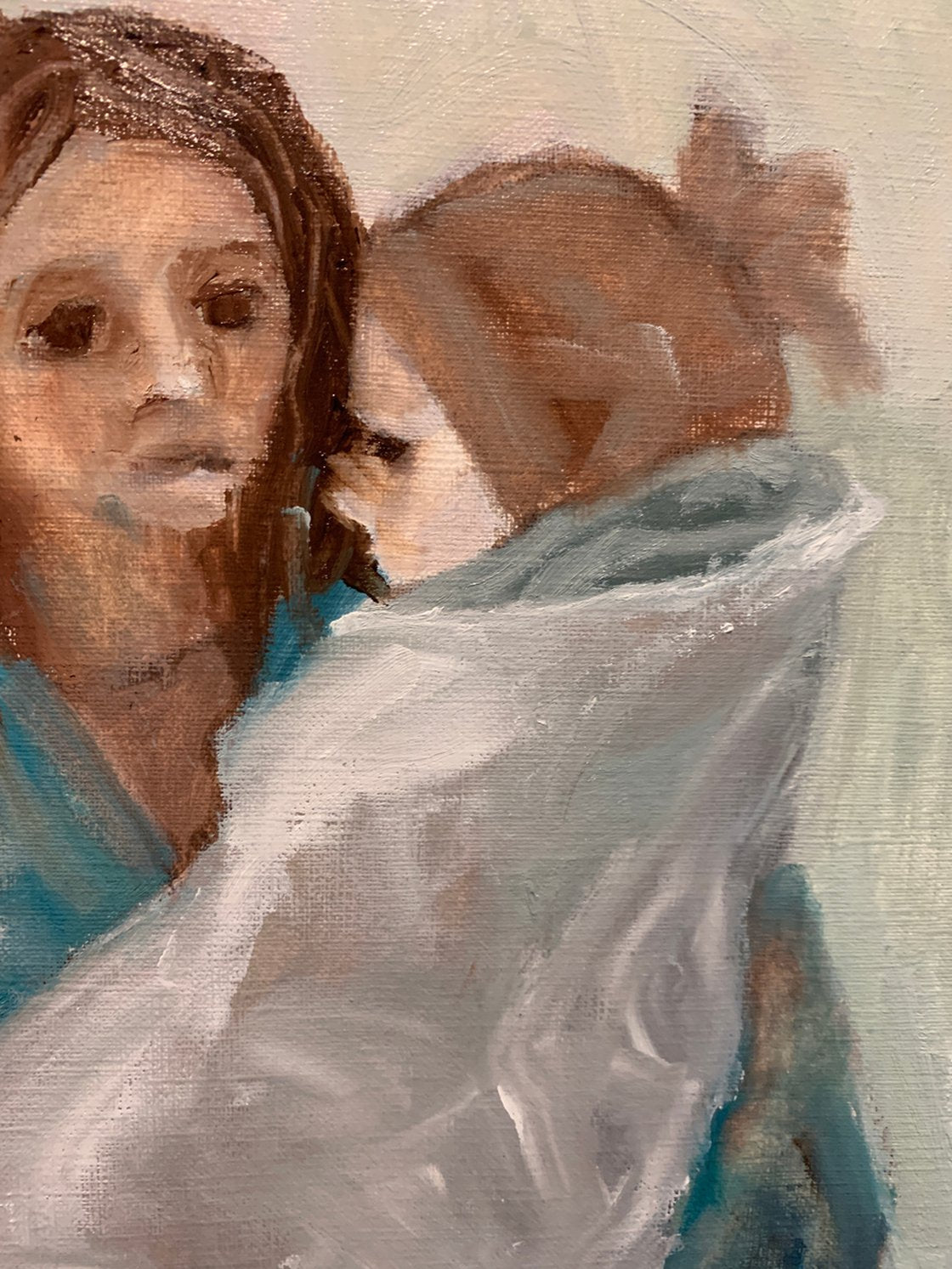 A painting titled 'Refugee by Ryan Louder' by Ryan Louder