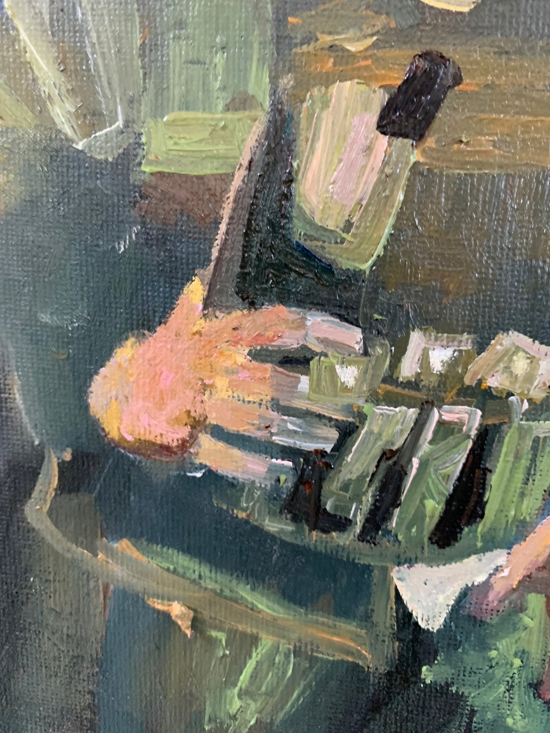 A painting titled 'When A Soldier Kneels by Ryan Louder' by Ryan Louder