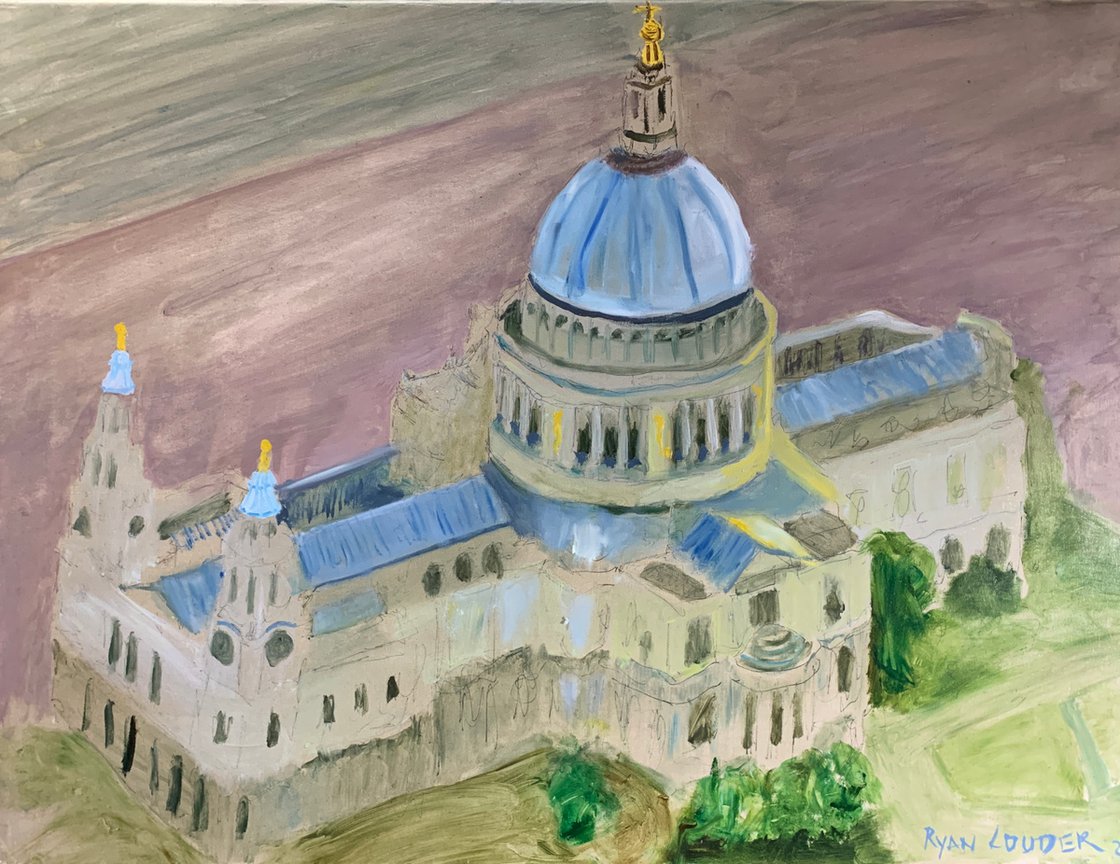 A painting titled 'St Paul’s Cathedral by Ryan Louder' by Ryan Louder