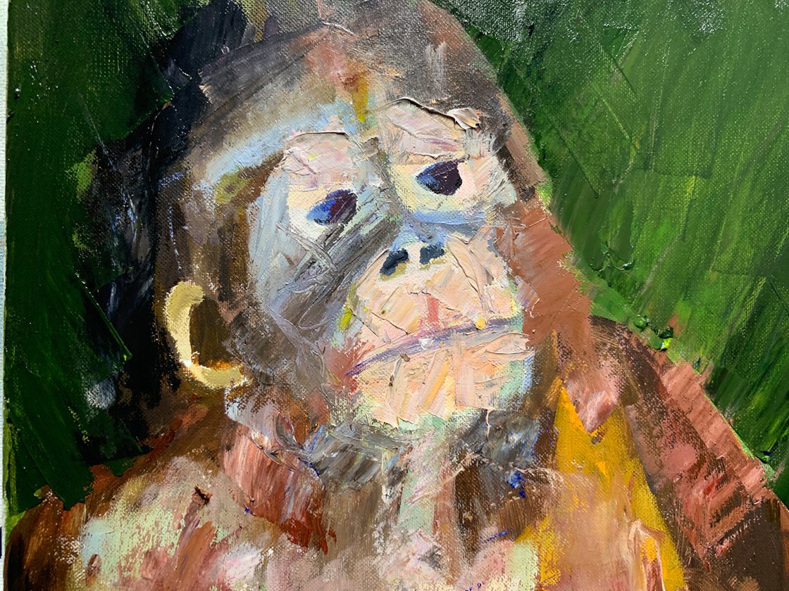 Three Baby Orangutans by Ryan Louder - Sold