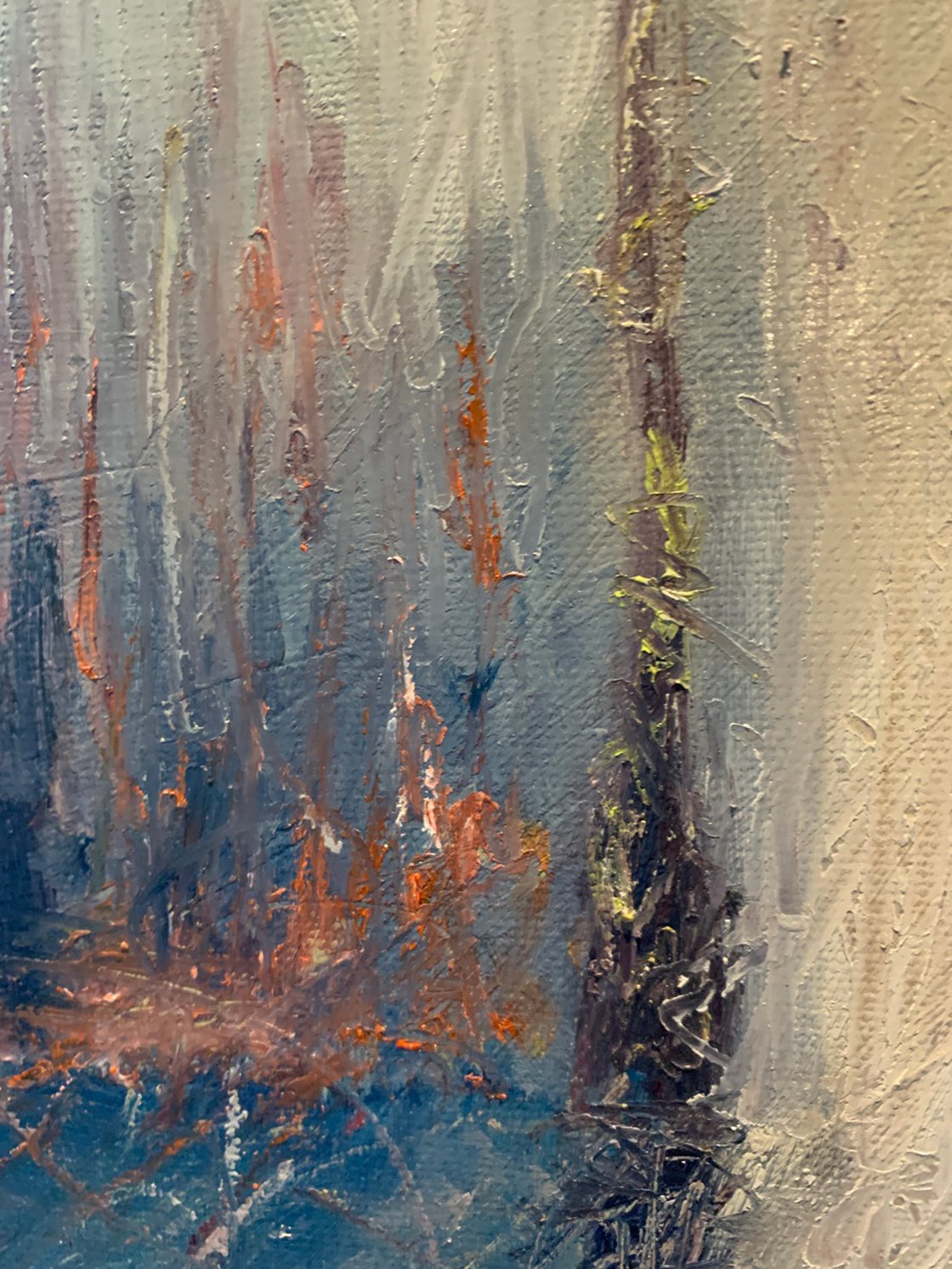 A painting titled 'City In The Rain by Ryan Louder' by Ryan Louder