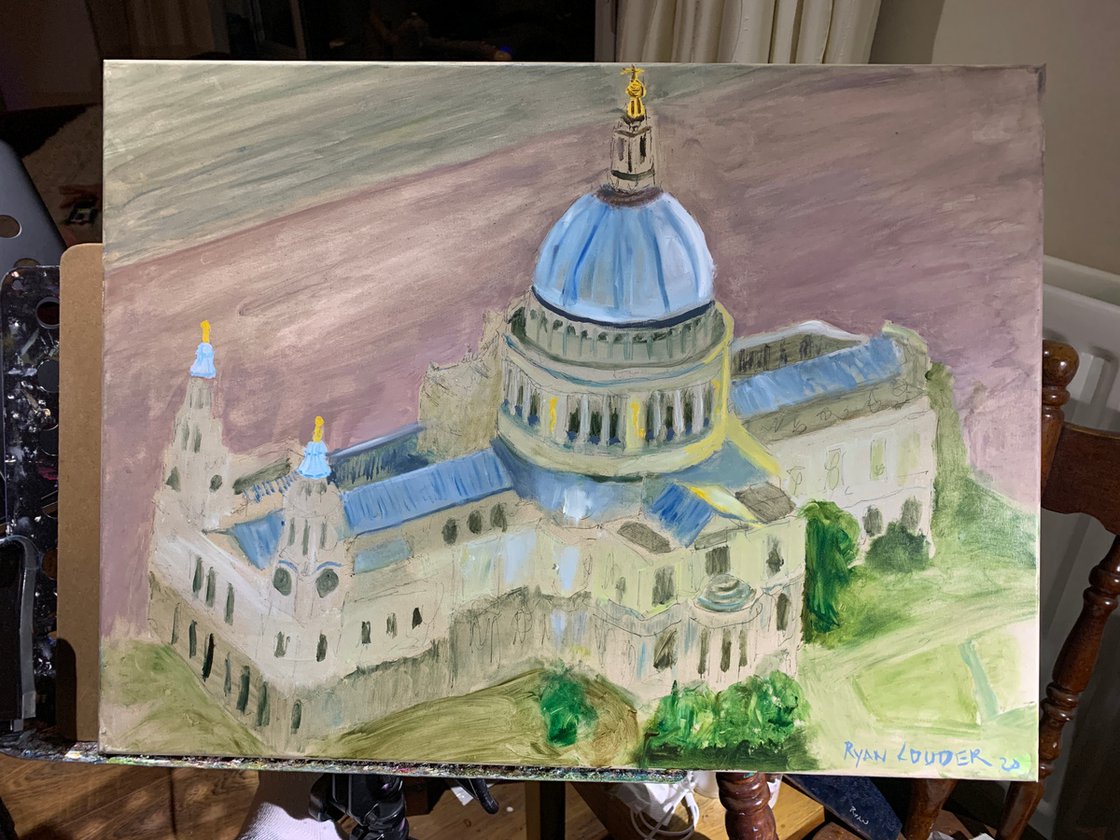 A painting titled 'St Paul’s Cathedral by Ryan Louder' by Ryan Louder