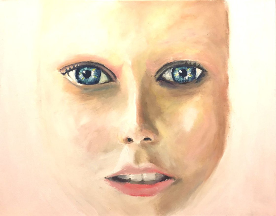 A painting titled 'Face of a Girl "Soul" by Ryan Louder' by Ryan Louder