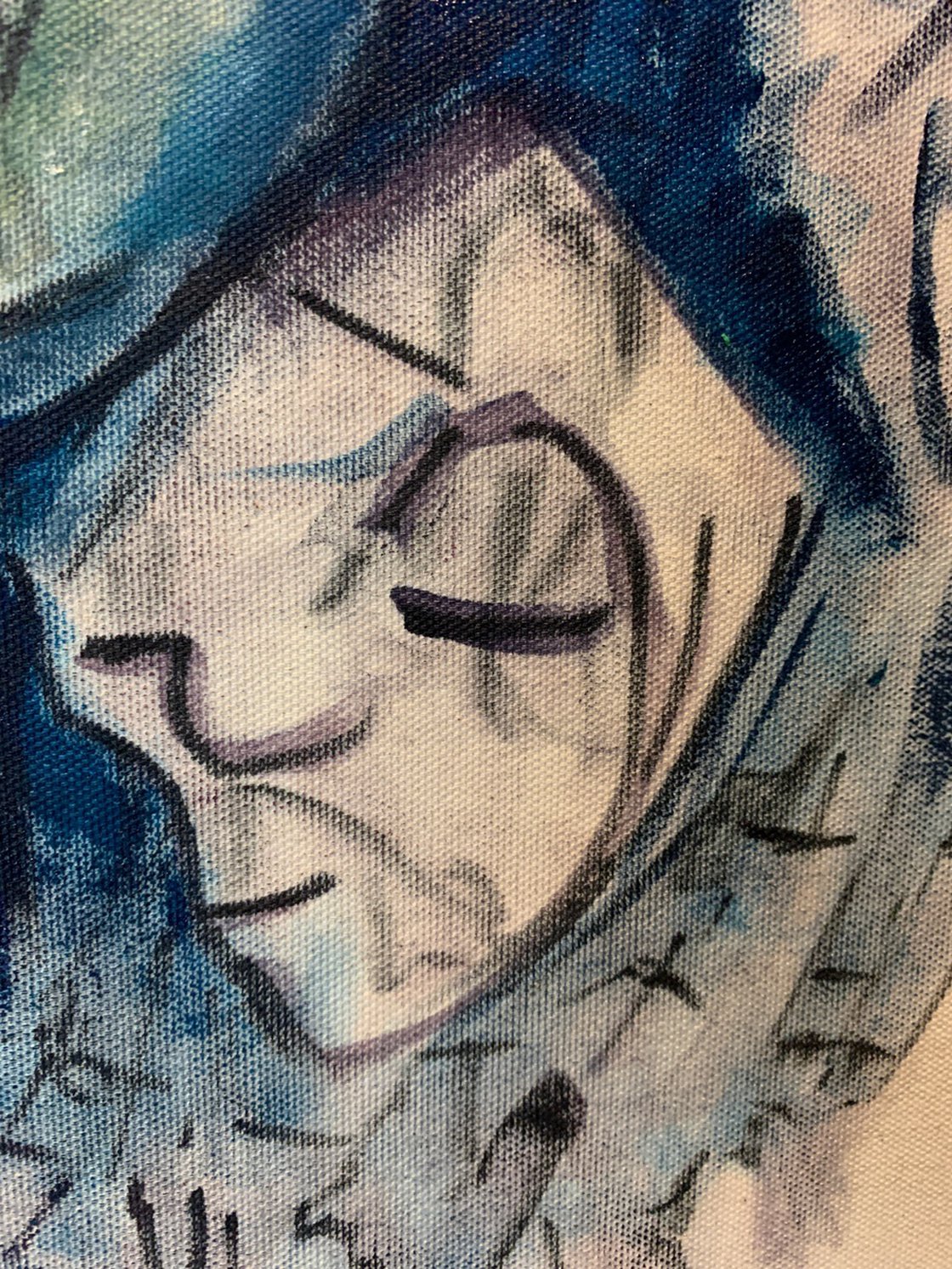 A painting titled 'Under The Cloth by Ryan Louder' by Ryan Louder