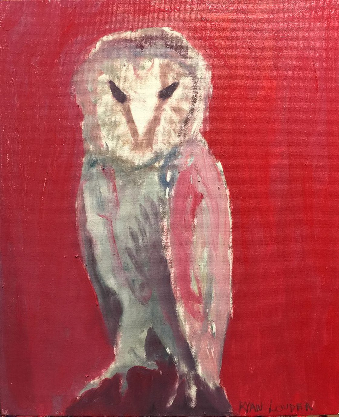 A painting titled 'Owl by Ryan Louder' by Ryan Louder