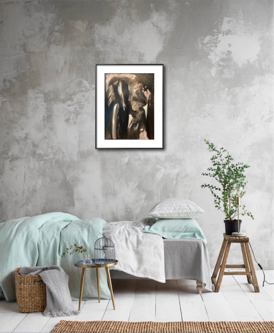 A painting titled 'Abstract in Black and White by Ryan Louder' by Ryan Louder