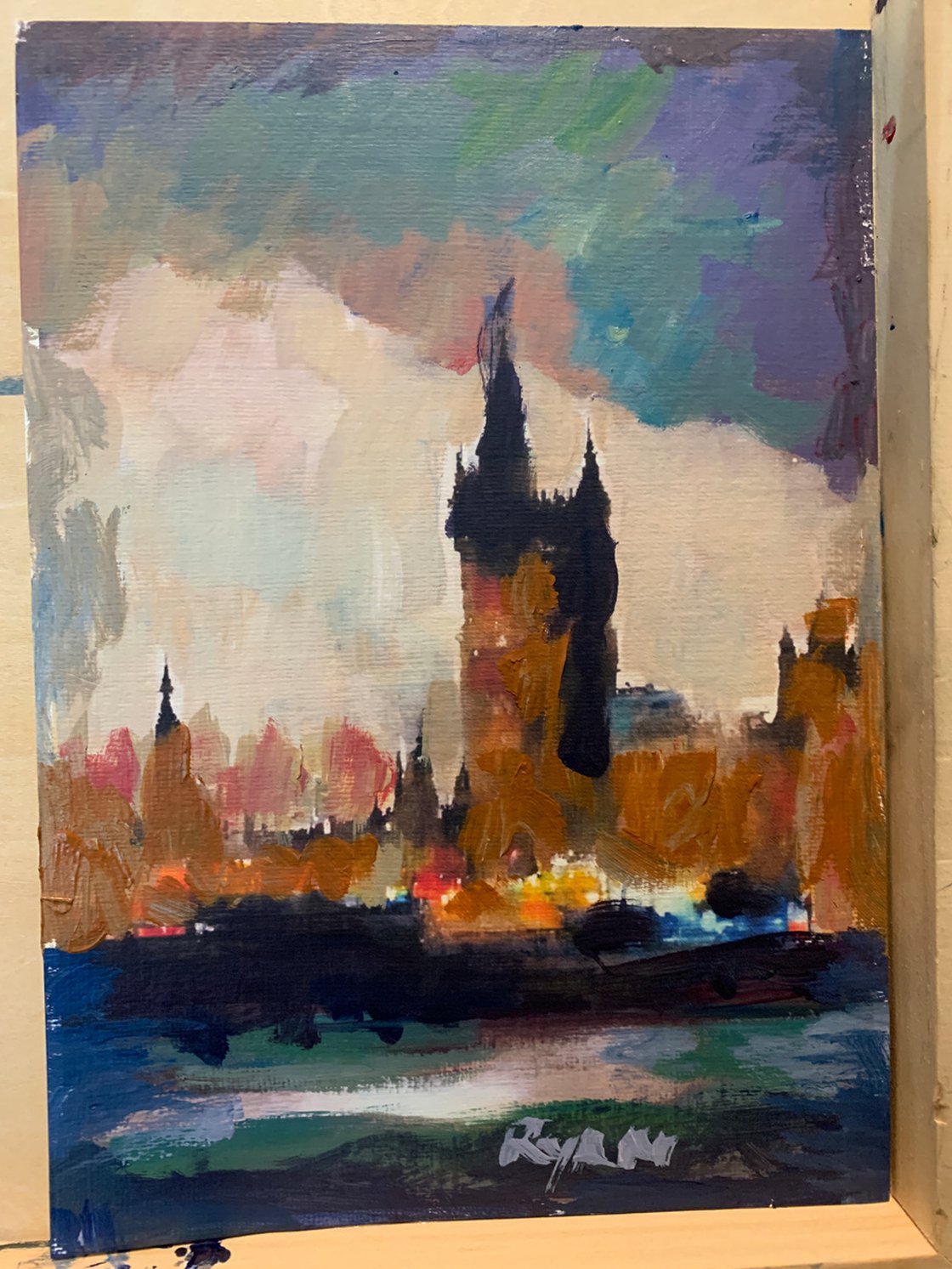 A painting titled 'Four Impressions of London no.3 by Ryan Louder' by Ryan Louder