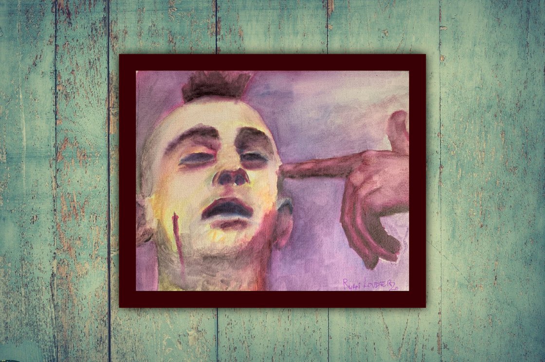 A painting titled 'Taxi Driver by Ryan Louder' by Ryan Louder