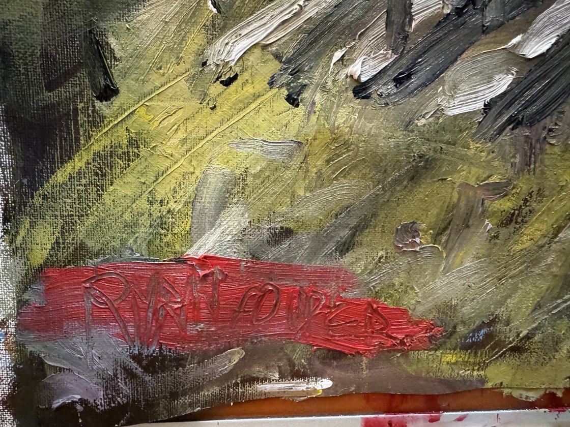 A painting titled 'Walking From London Victoria Westminster by Ryan Louder' by Ryan Louder