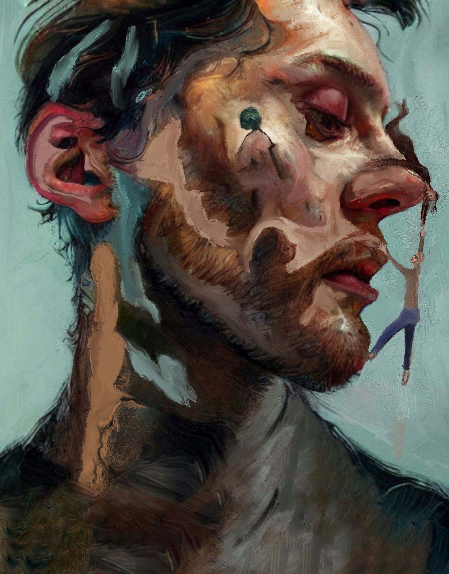 A painting titled 'Hanging On' by London Paintings