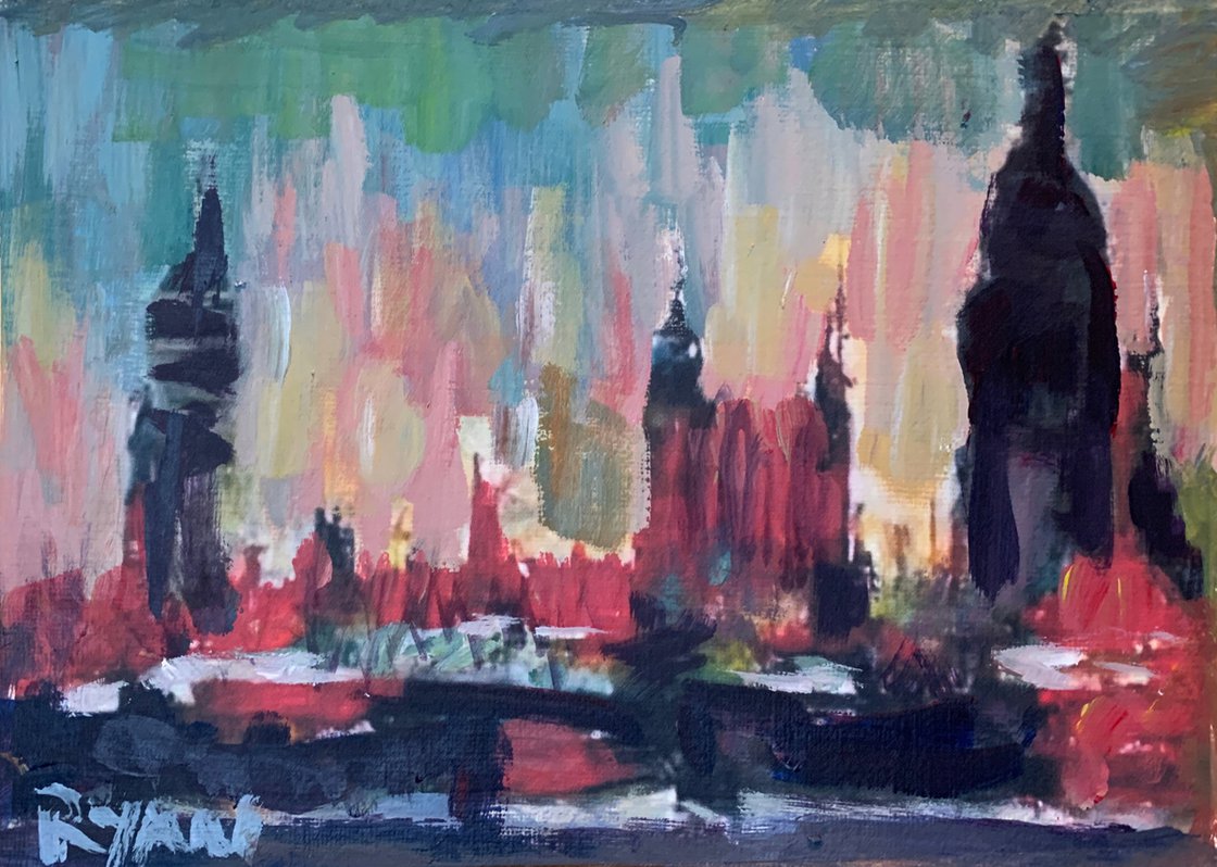 A painting titled 'Four Impressions of London no.2 by Ryan Louder' by Ryan Louder