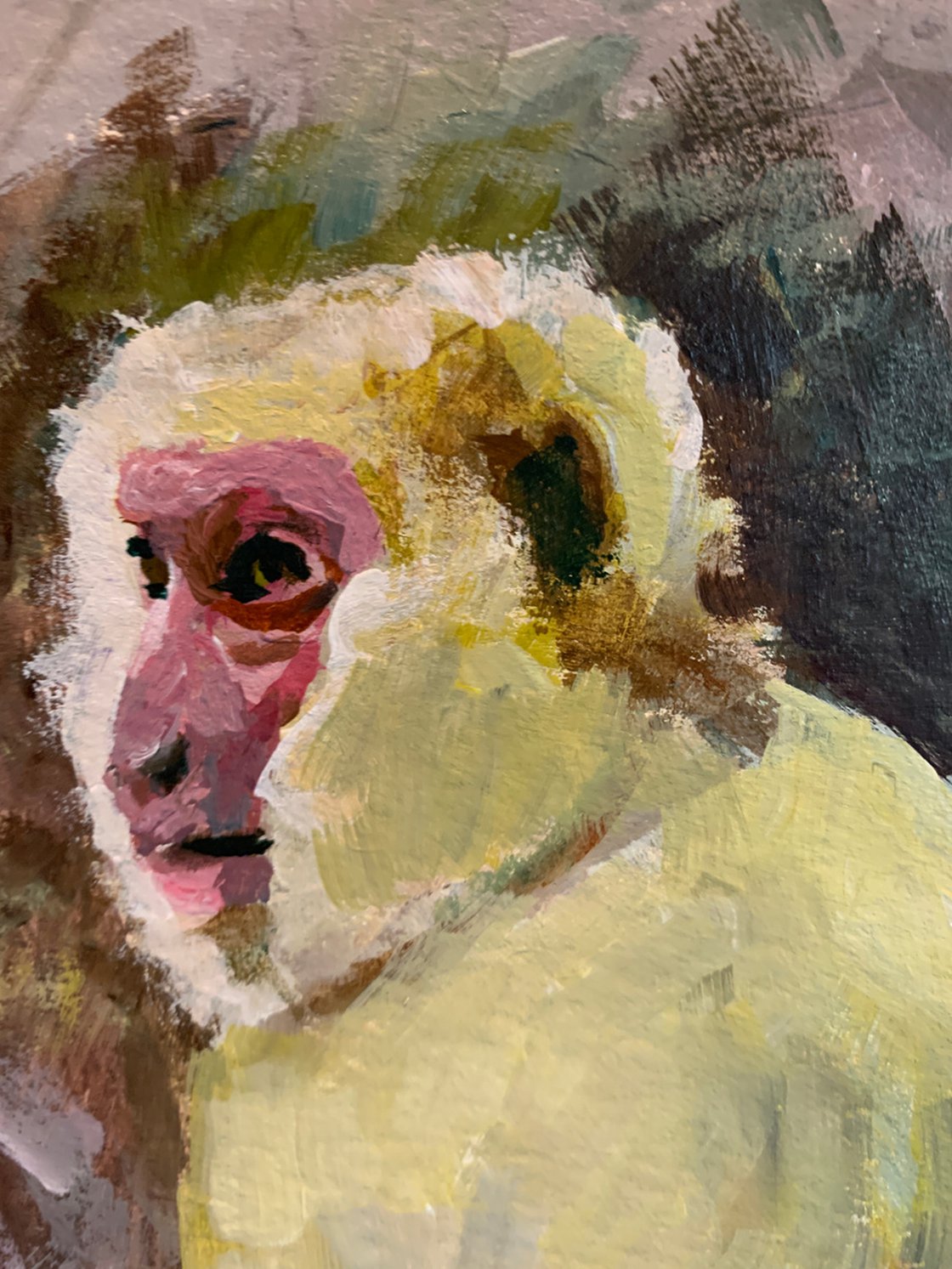 A painting titled 'Baboon and Baby by Ryan Louder' by Ryan Louder