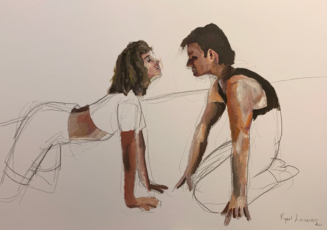 A painting titled 'Dirty Dancing by Ryan Louder' by Ryan Louder