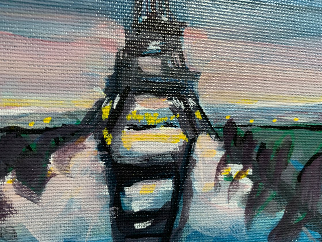 A painting titled 'Eiffel Tower by Ryan Louder' by Ryan Louder