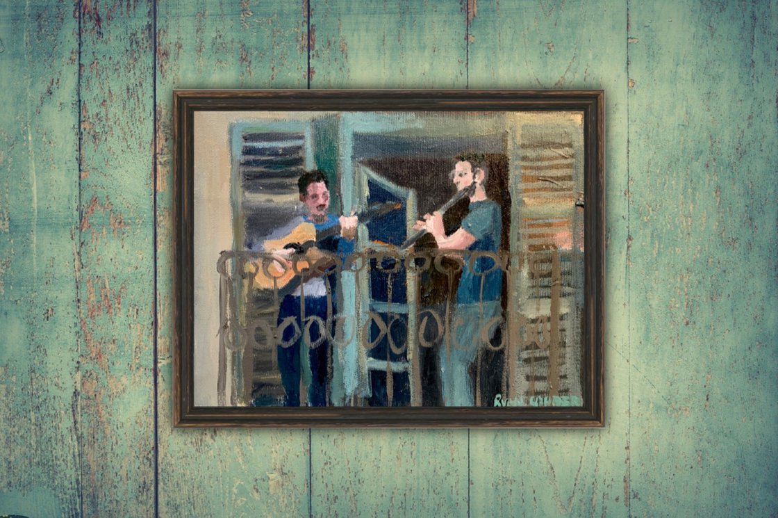 Singing From The Balcony In Italy no.2 by Ryan Louder - Sold